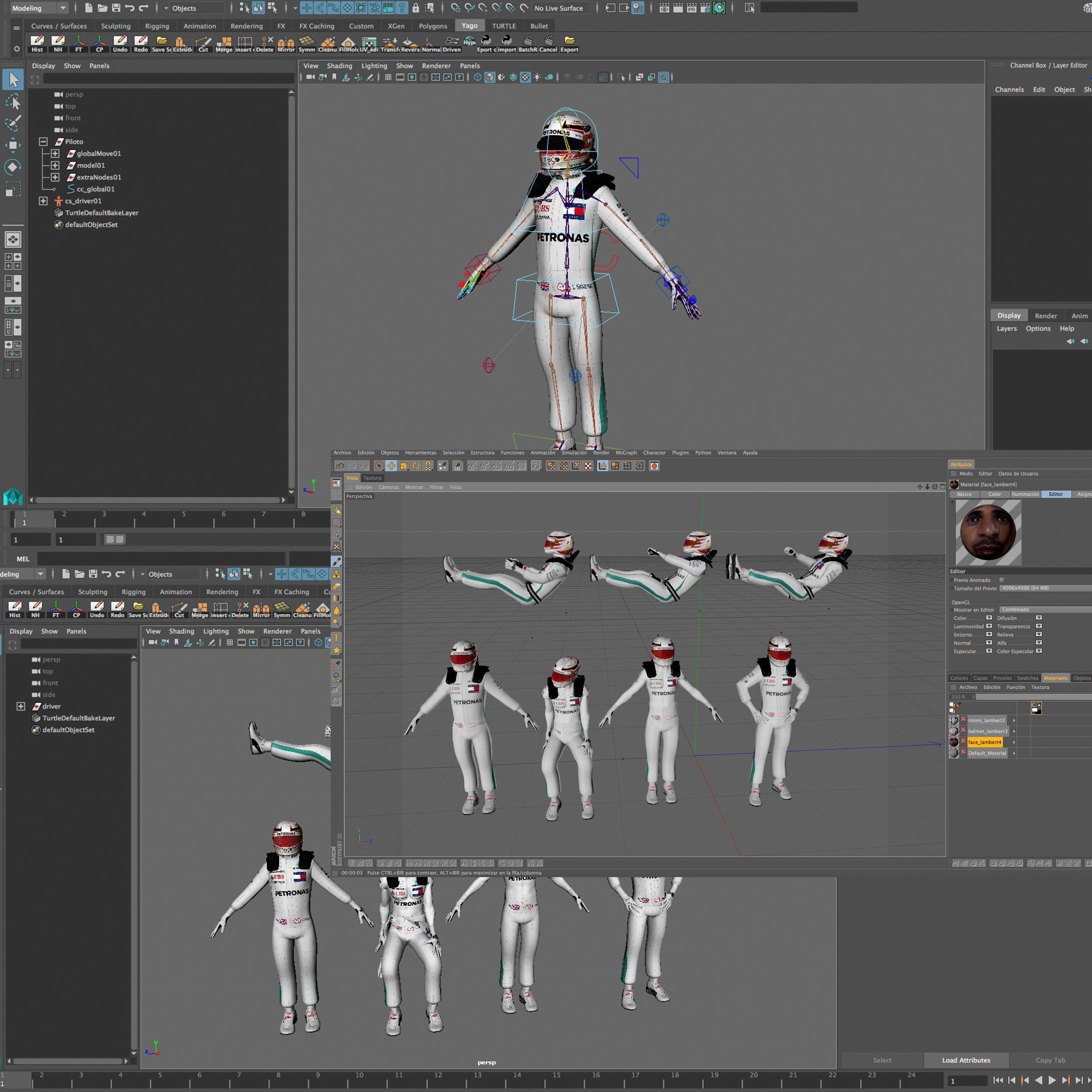 Lewis Hamilton 2018 Low-poly 3D model_11