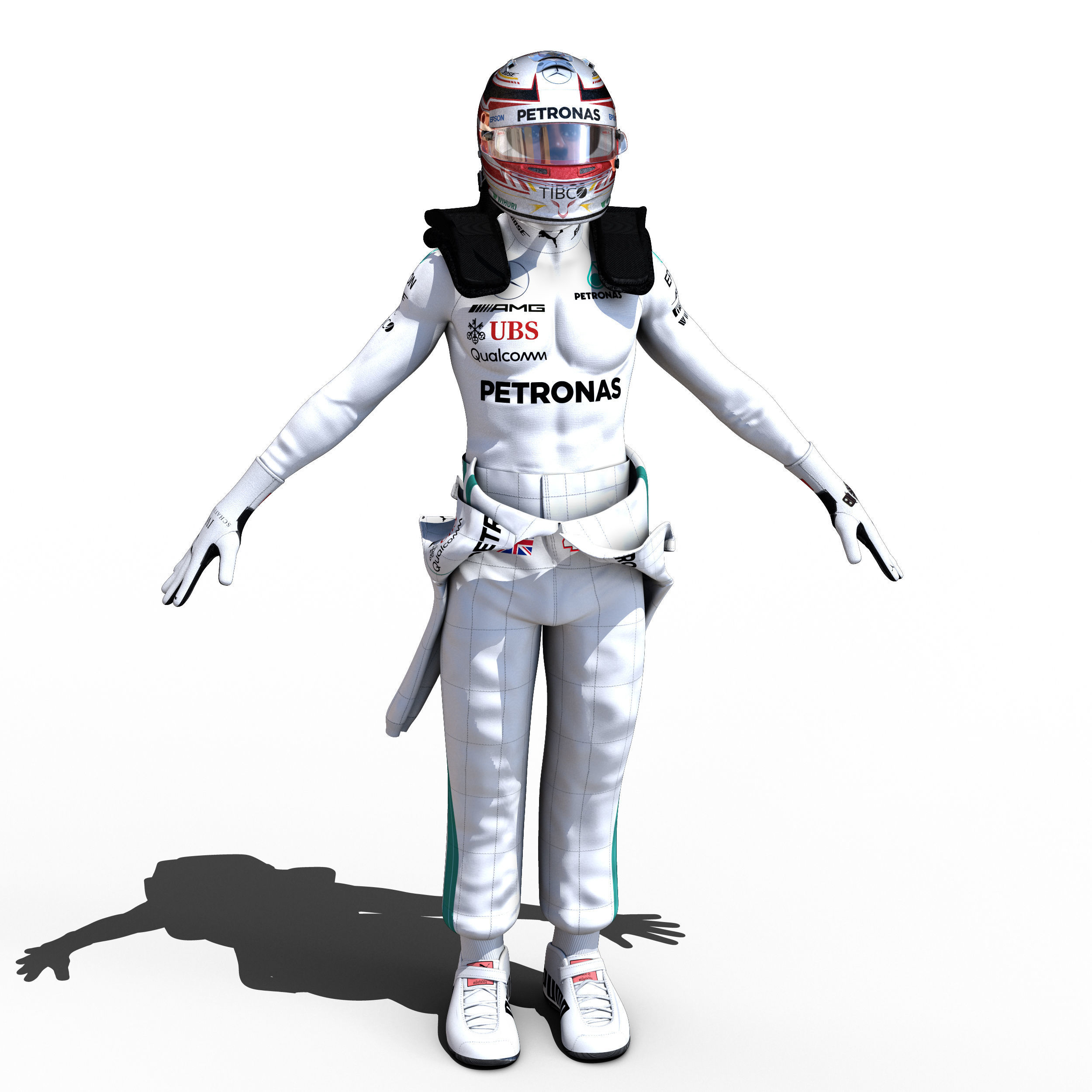 Lewis Hamilton 2018 Low-poly 3D model_2