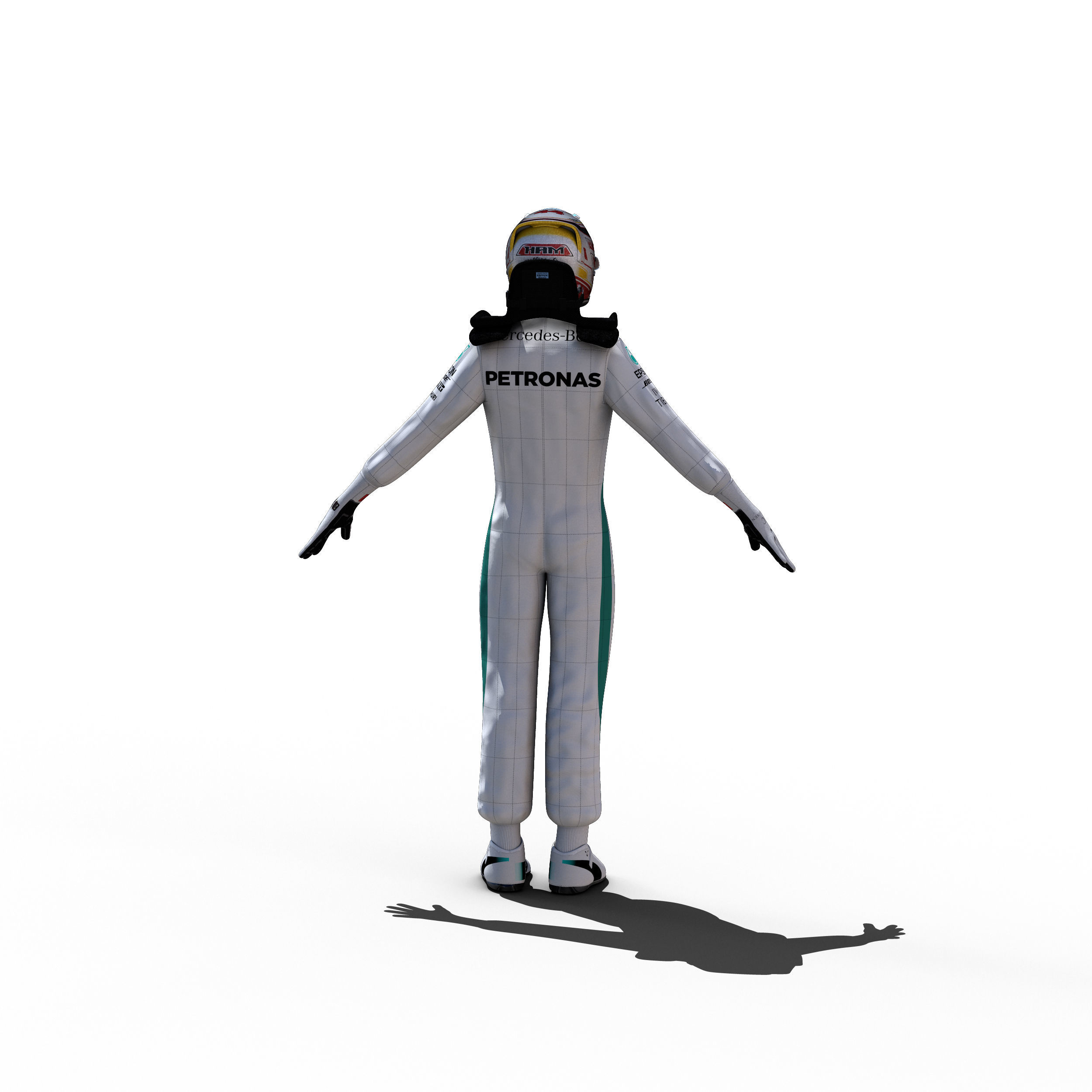 Lewis Hamilton 2018 Low-poly 3D model_8