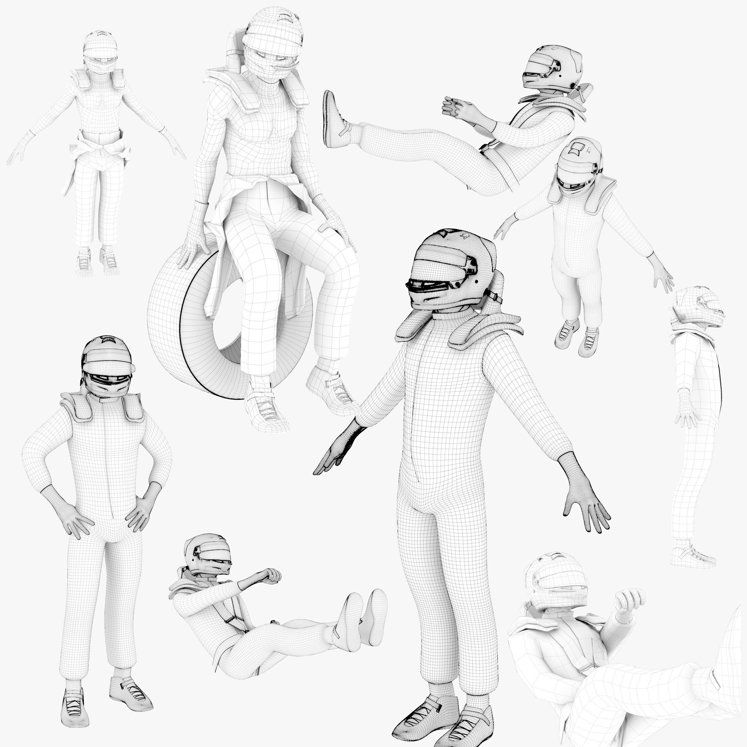 Lewis Hamilton 2018 Low-poly 3D model_10