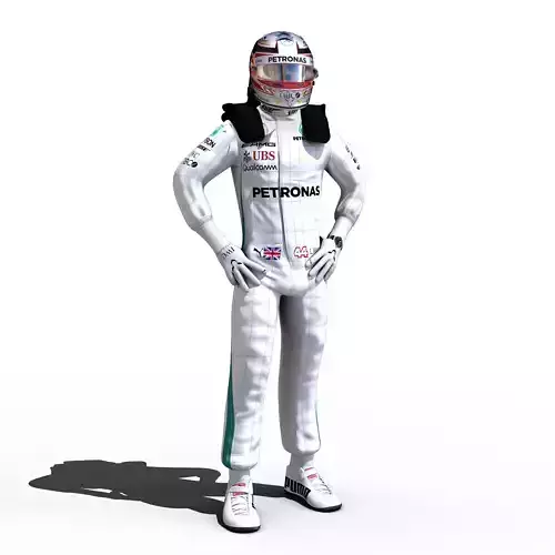 Lewis Hamilton 2018 Low-poly 3D model