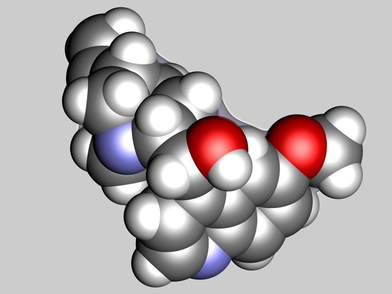 Quinine molecule 3D model_7