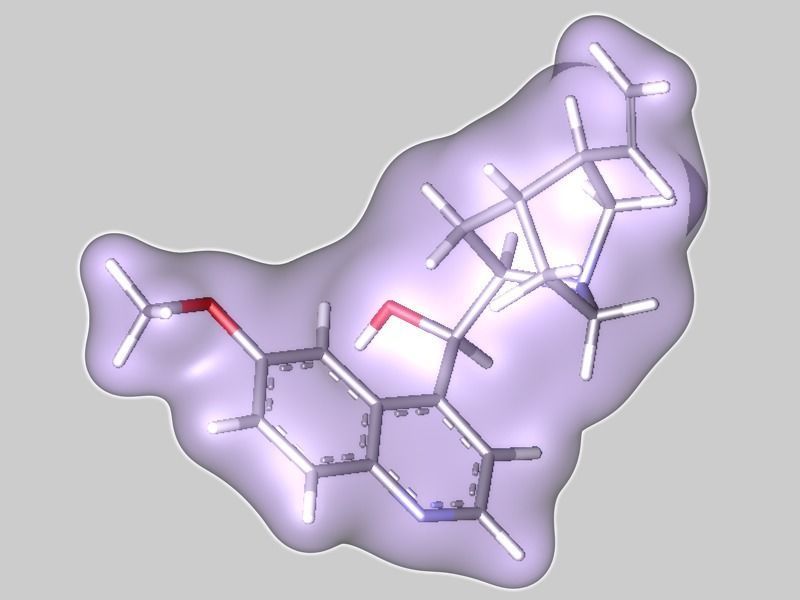 Quinine molecule 3D model_9