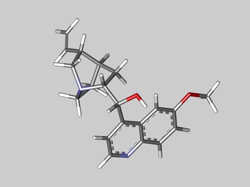 Quinine molecule 3D model_4