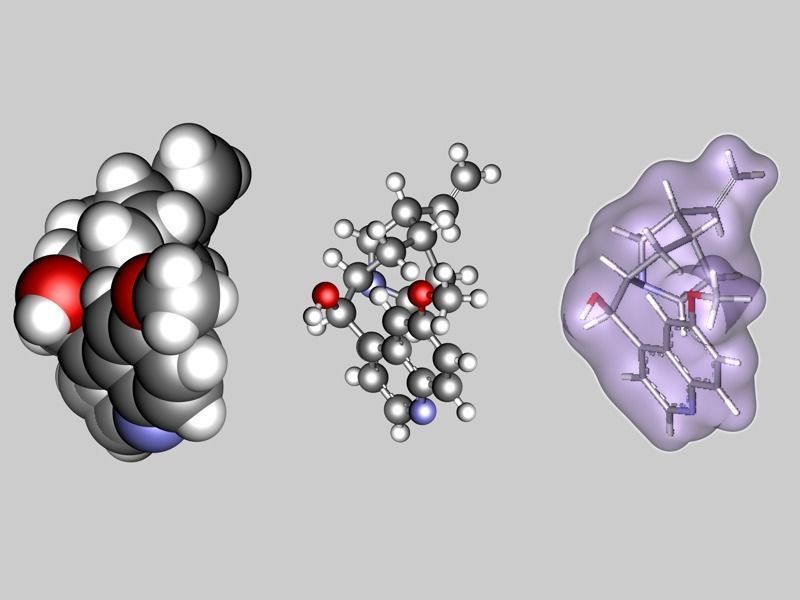 Quinine molecule 3D model_6