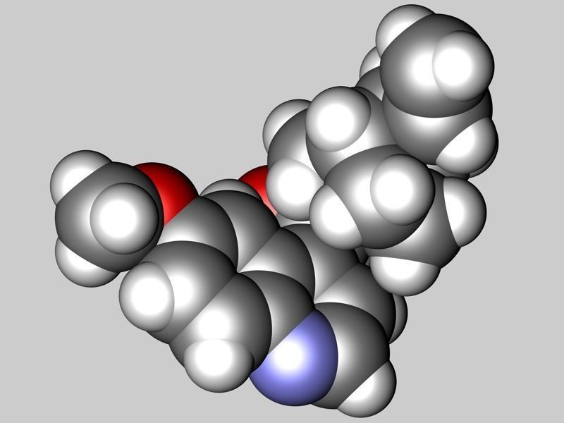 Quinine molecule 3D model_1
