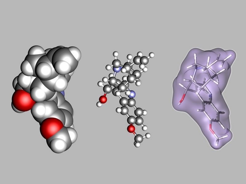 Quinine molecule 3D model_5