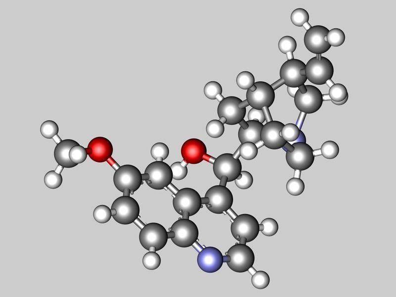 Quinine molecule 3D model_2