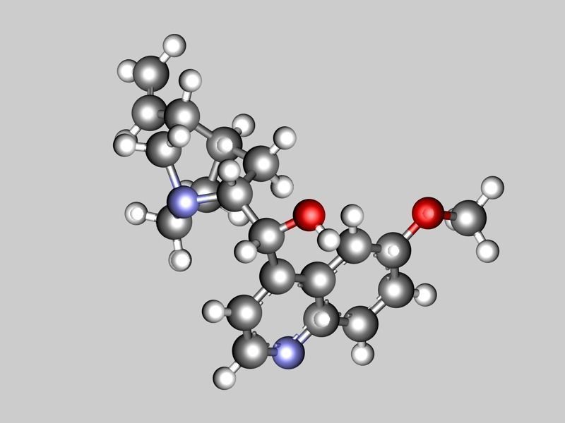 Quinine molecule 3D model_8