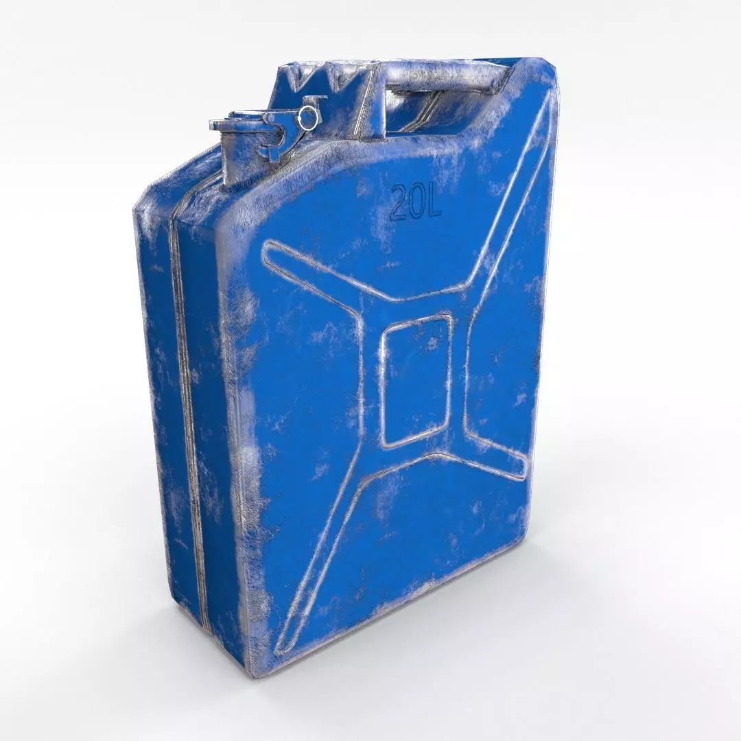 Jerry Can Low Poly 3 Worn PBR Low-poly 3D model_0