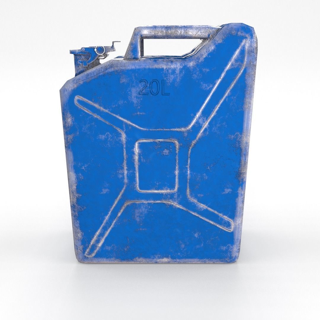 Jerry Can Low Poly 3 Worn PBR Low-poly 3D model_1