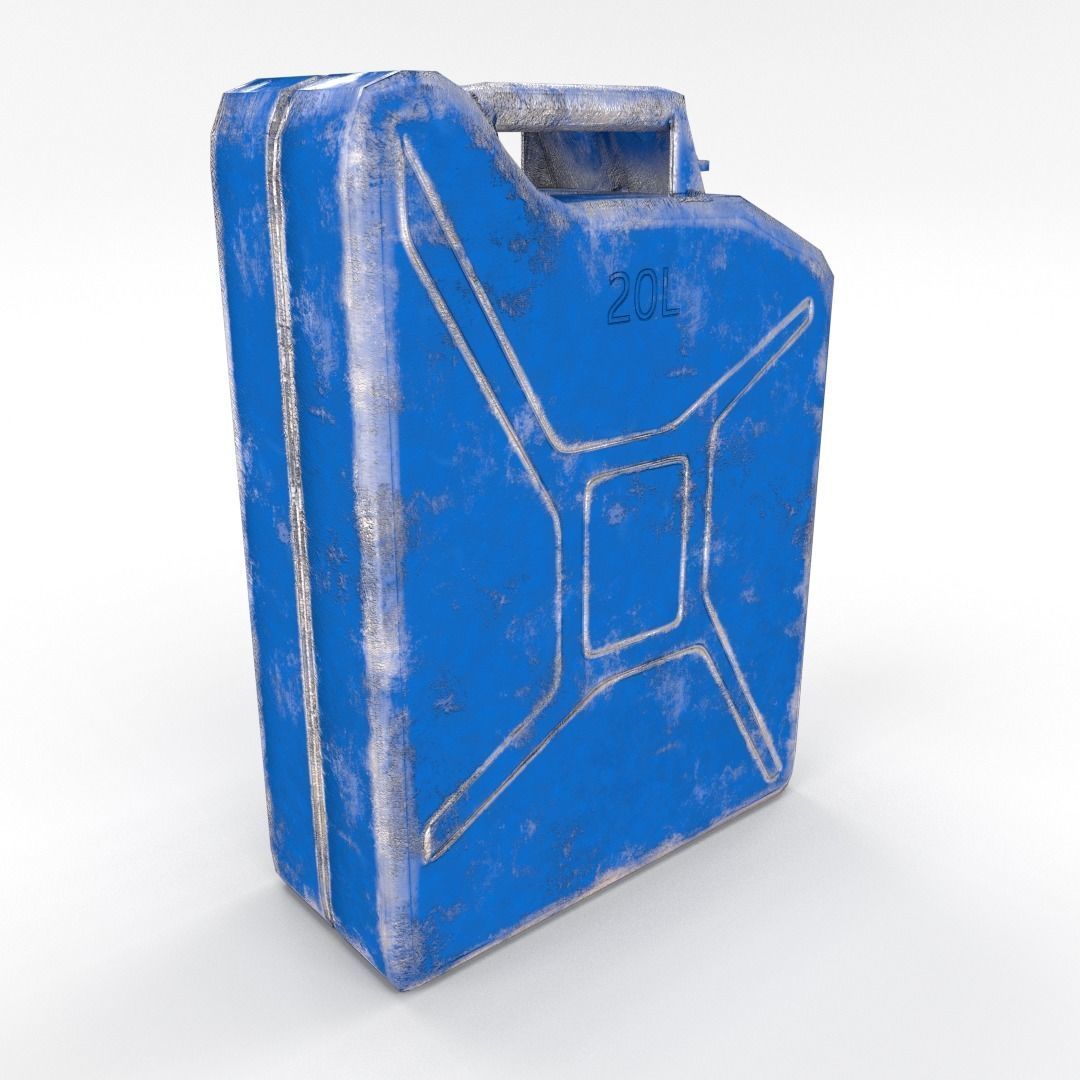 Jerry Can Low Poly 3 Worn PBR Low-poly 3D model_2