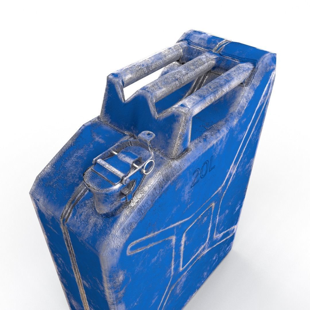 Jerry Can Low Poly 3 Worn PBR Low-poly 3D model_5
