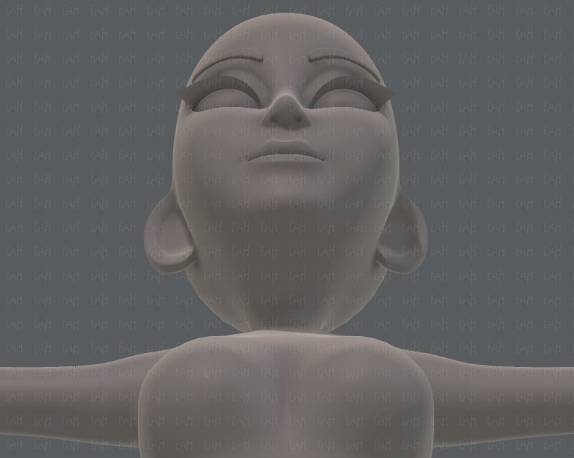 Base mesh woman 14 Low-poly 3D model_43