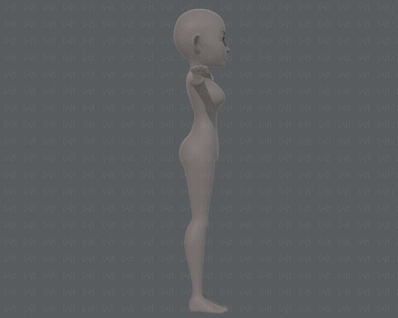 Base mesh woman 14 Low-poly 3D model_3
