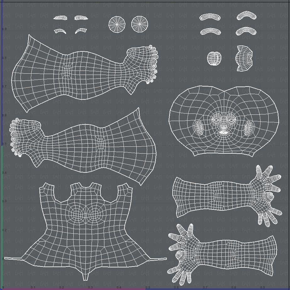 Base mesh woman 14 Low-poly 3D model_45