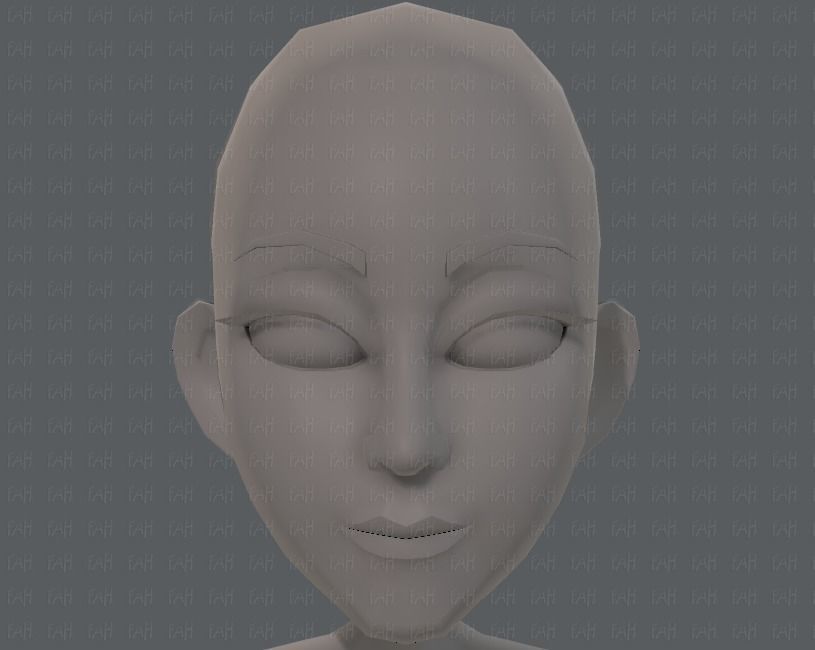 Base mesh woman 14 Low-poly 3D model_35