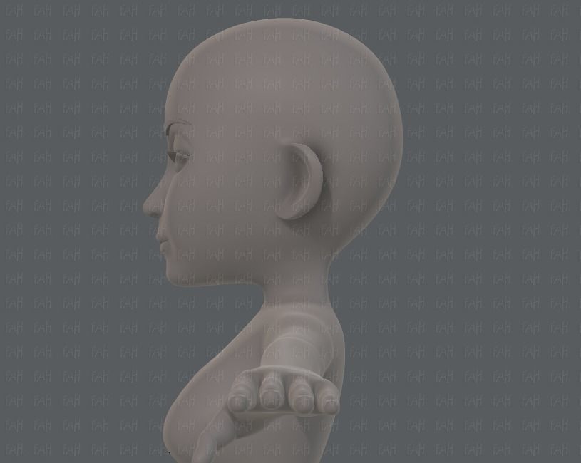 Base mesh woman 14 Low-poly 3D model_23