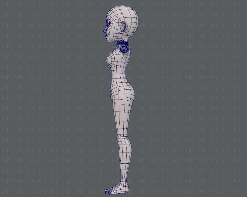 Base mesh woman 14 Low-poly 3D model_15