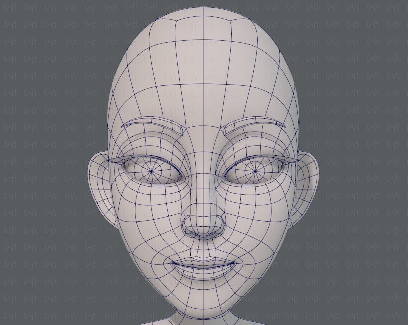 Base mesh woman 14 Low-poly 3D model_34