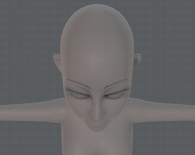 Base mesh woman 14 Low-poly 3D model_41