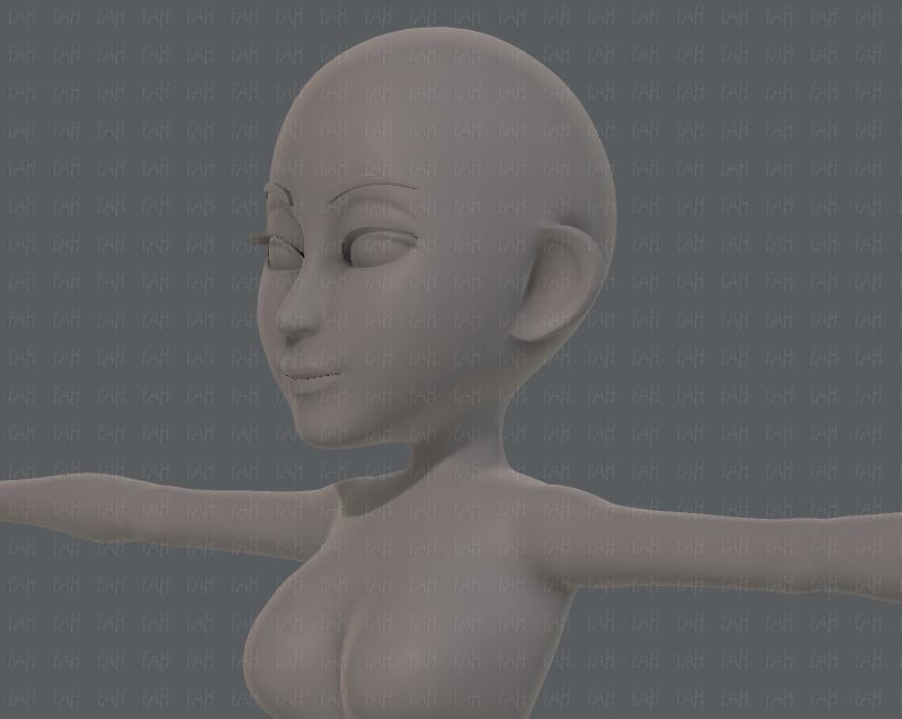 Base mesh woman 14 Low-poly 3D model_24