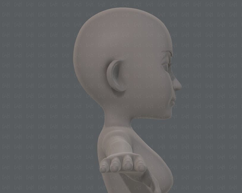 Base mesh woman 14 Low-poly 3D model_19