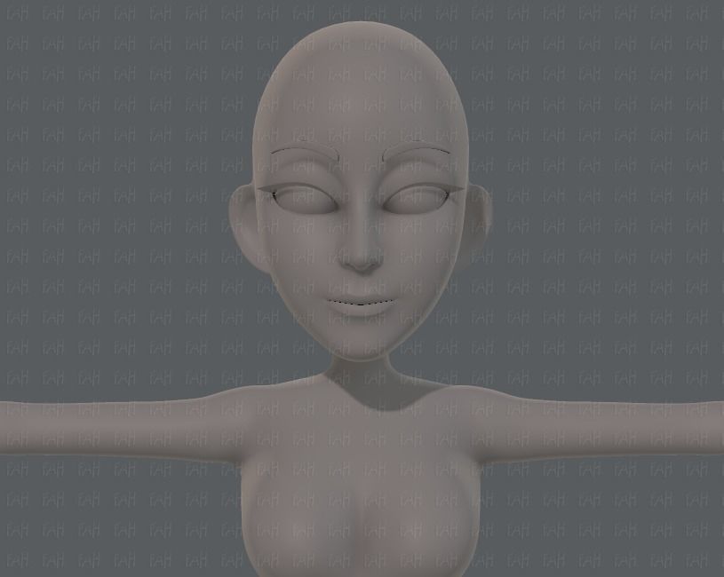Base mesh woman 14 Low-poly 3D model_17