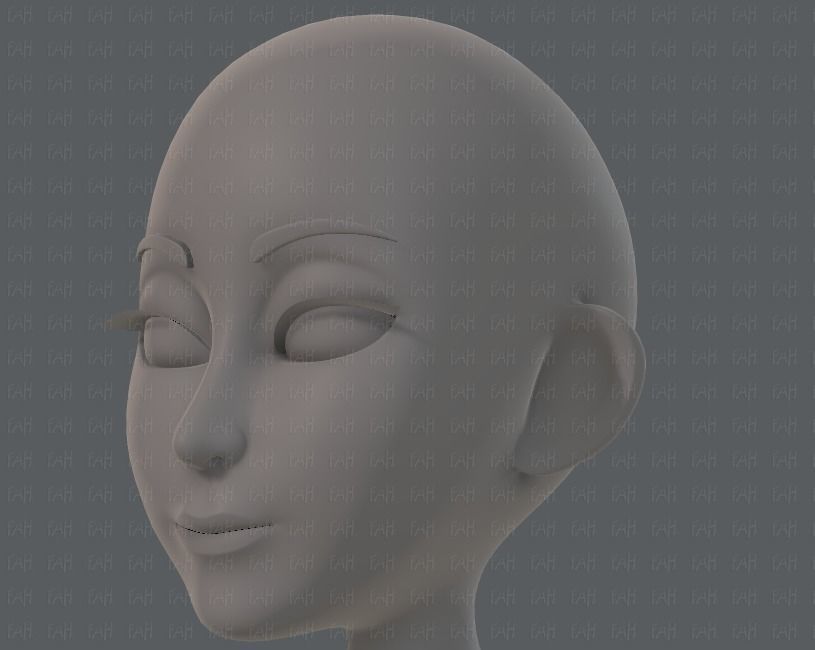 Base mesh woman 14 Low-poly 3D model_37