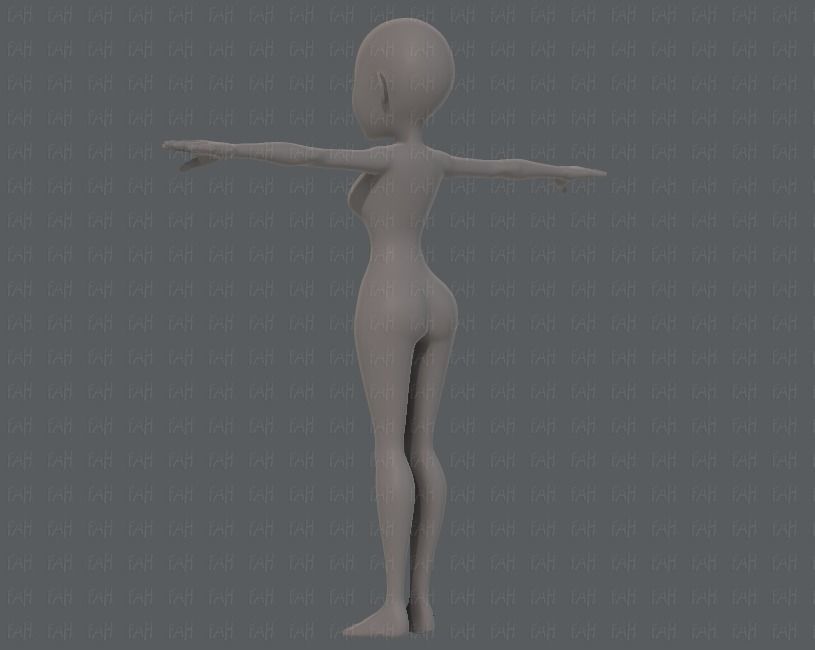 Base mesh woman 14 Low-poly 3D model_6