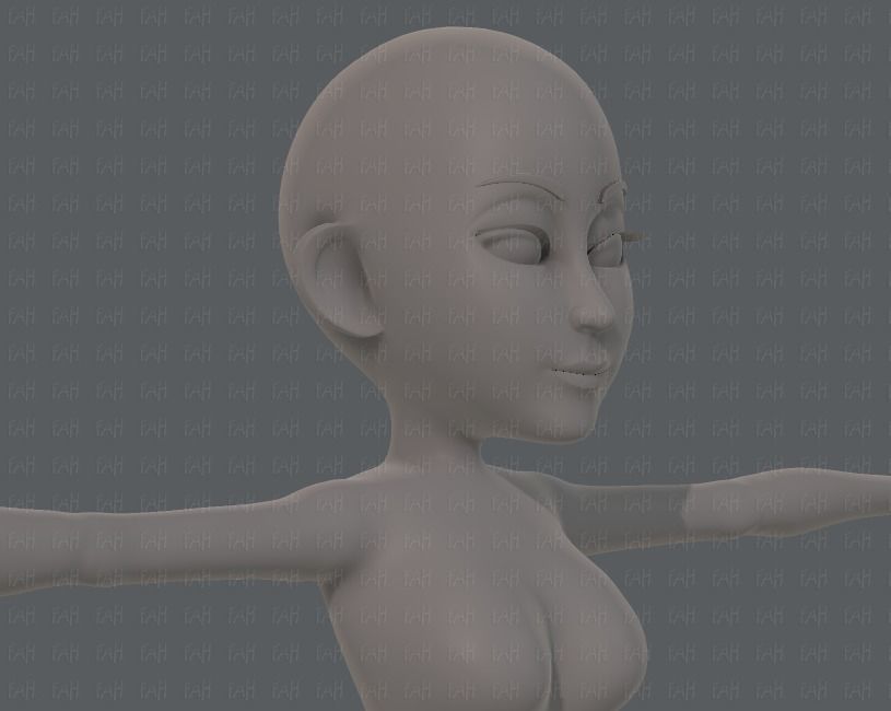 Base mesh woman 14 Low-poly 3D model_18