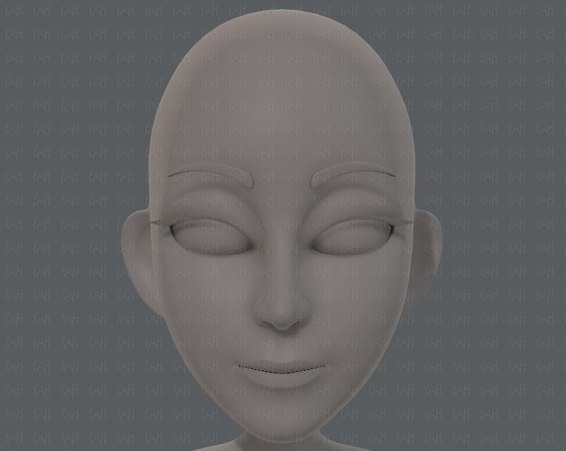 Base mesh woman 14 Low-poly 3D model_33