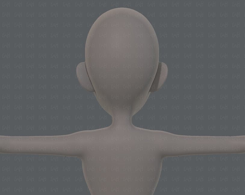 Base mesh woman 14 Low-poly 3D model_21