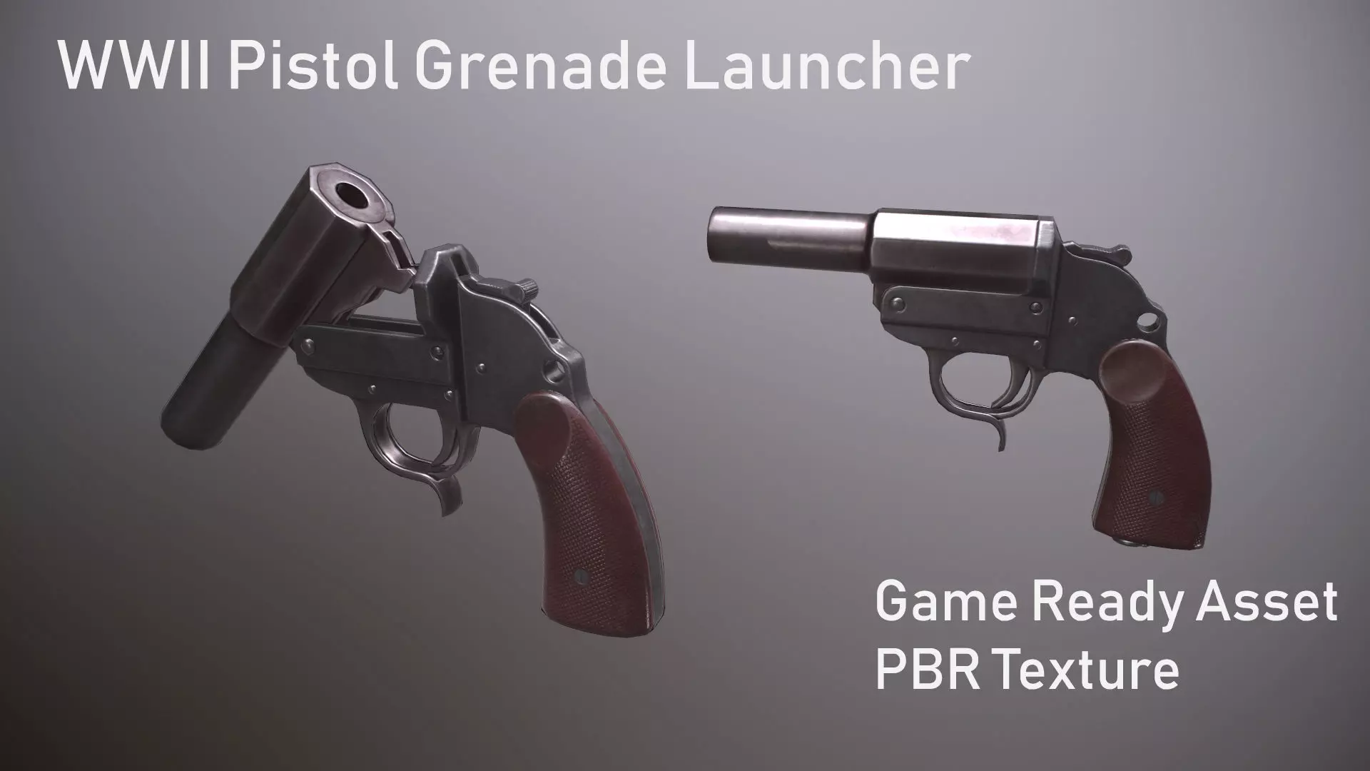 WWII Grenade Launcher Low-poly 3D model_0
