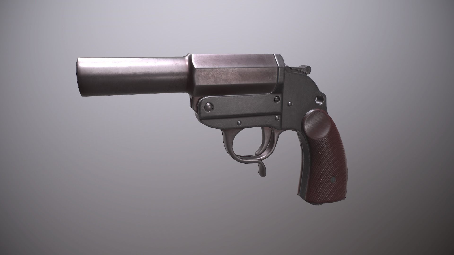 WWII Grenade Launcher Low-poly 3D model_6