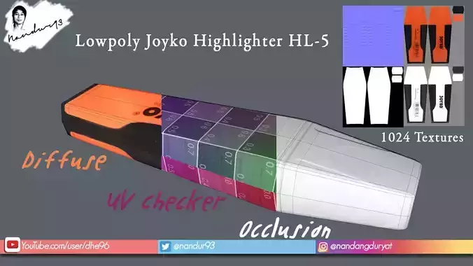 Lowpoly Joyko Highlighter HL-5