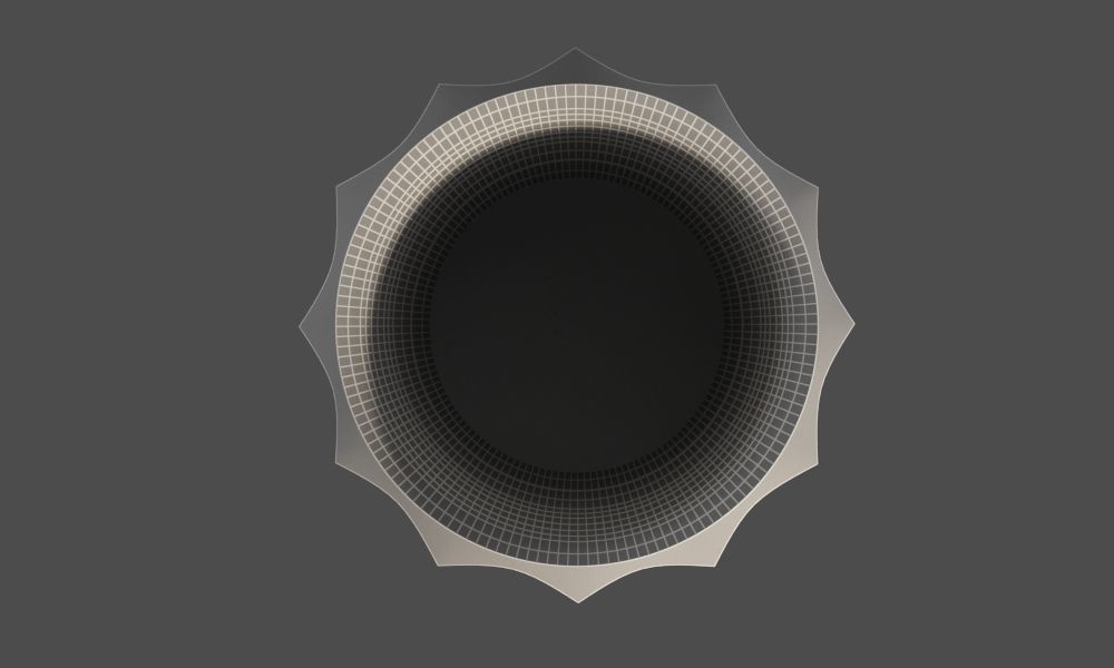 Vase with yellow metal material 3D model_5