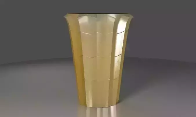 Vase with yellow metal material