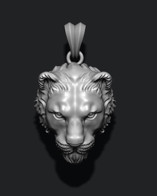 Lioness pendant 3D print model_4