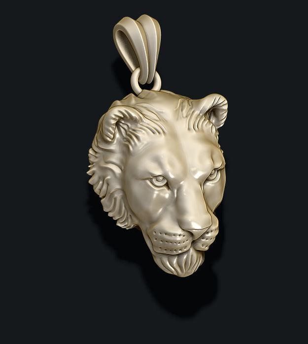 Lioness pendant 3D print model_5
