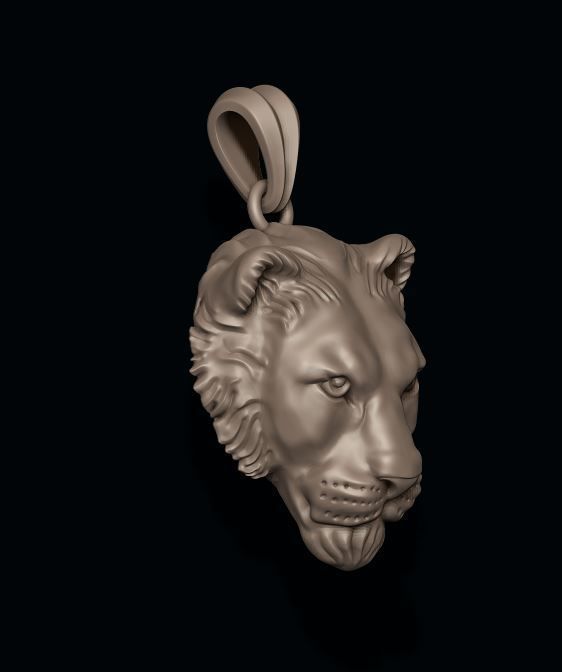 Lioness pendant 3D print model_3