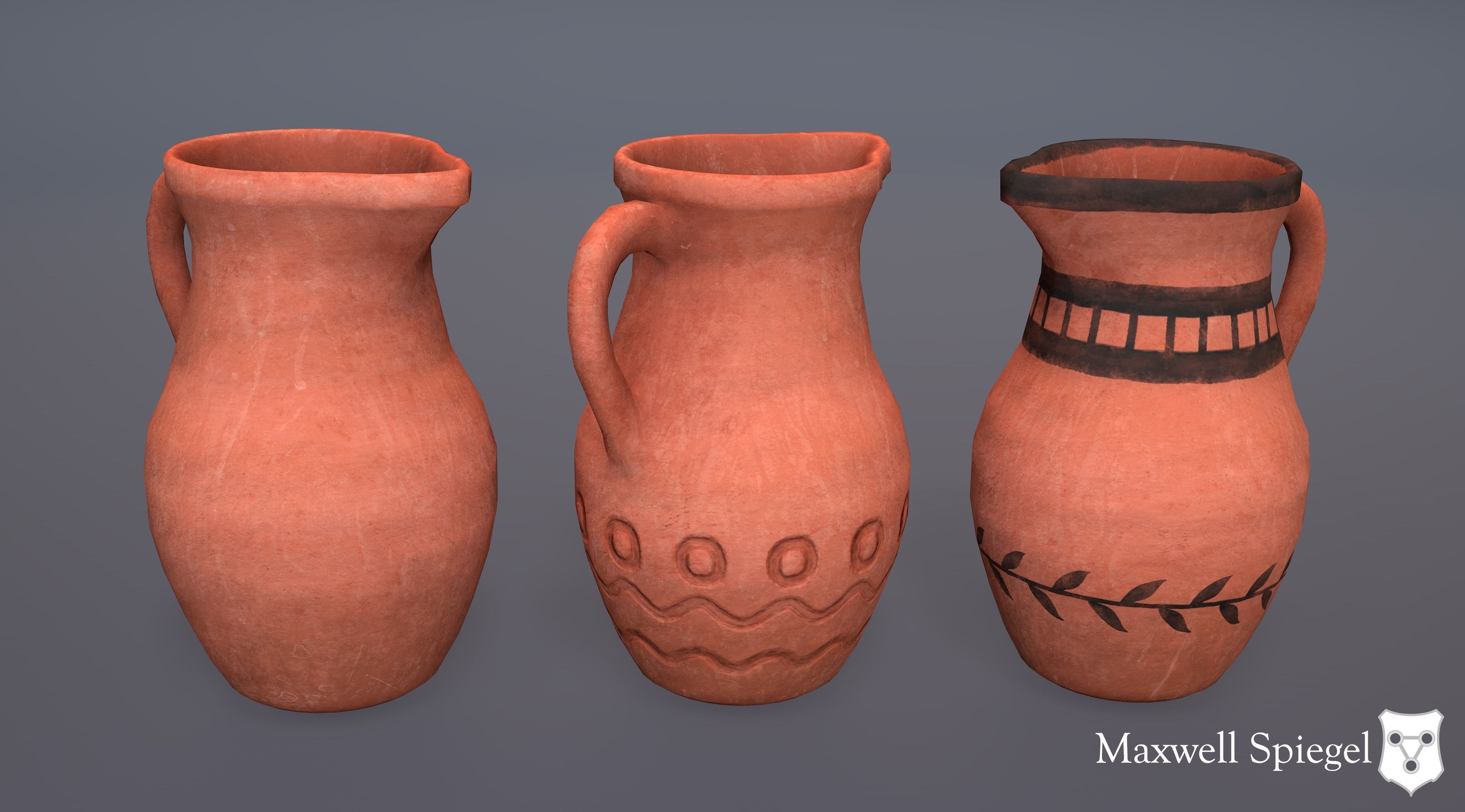 Pottery Pitcher Free low-poly 3D model_1