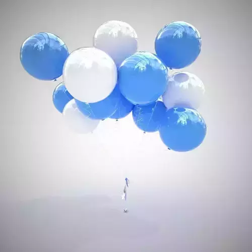 Colorful air balloons v2  3D model