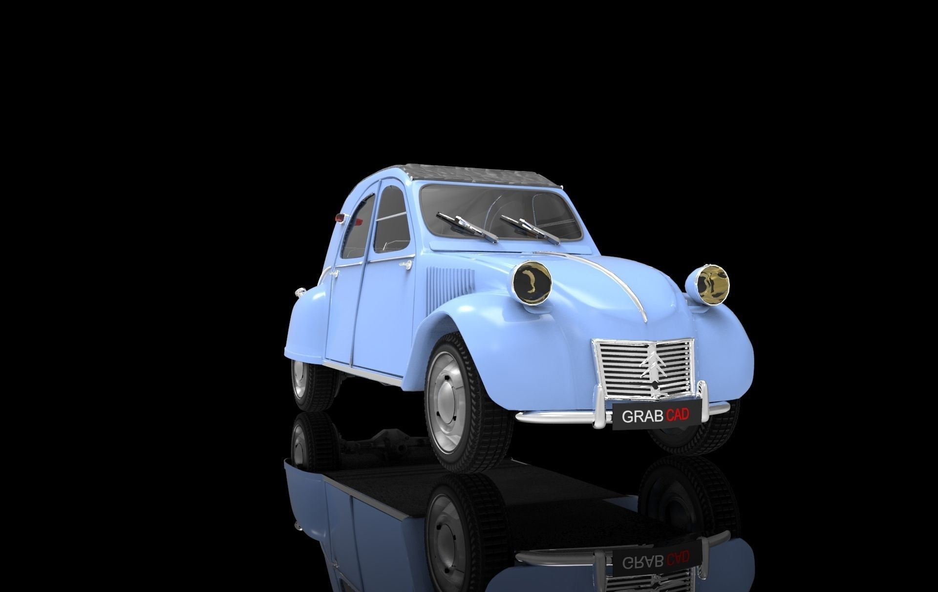 Citroen 2CV Free 3D model_6