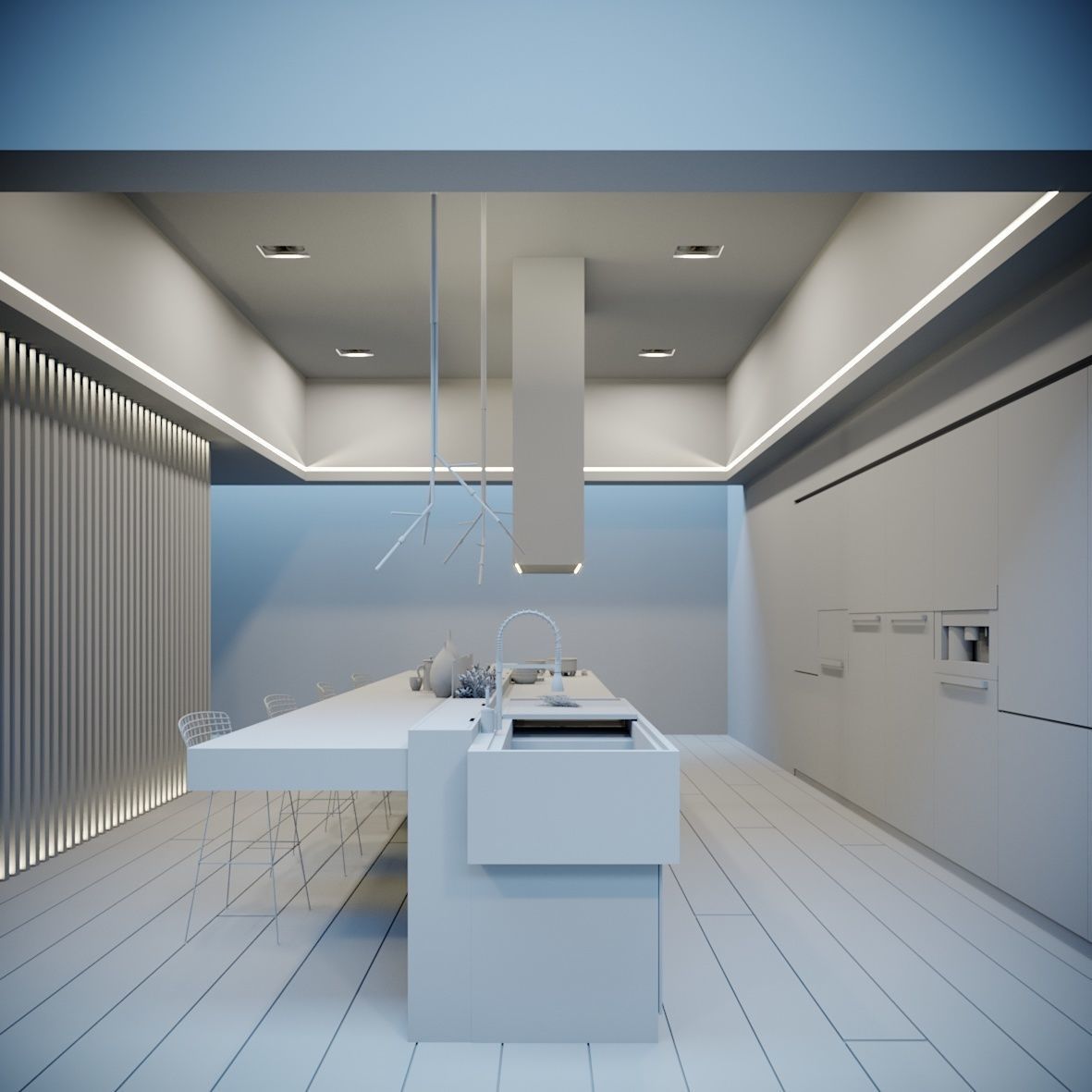 Corona C4D Scene files - 4 x Kitchen Scenes 3D Model Collection_6