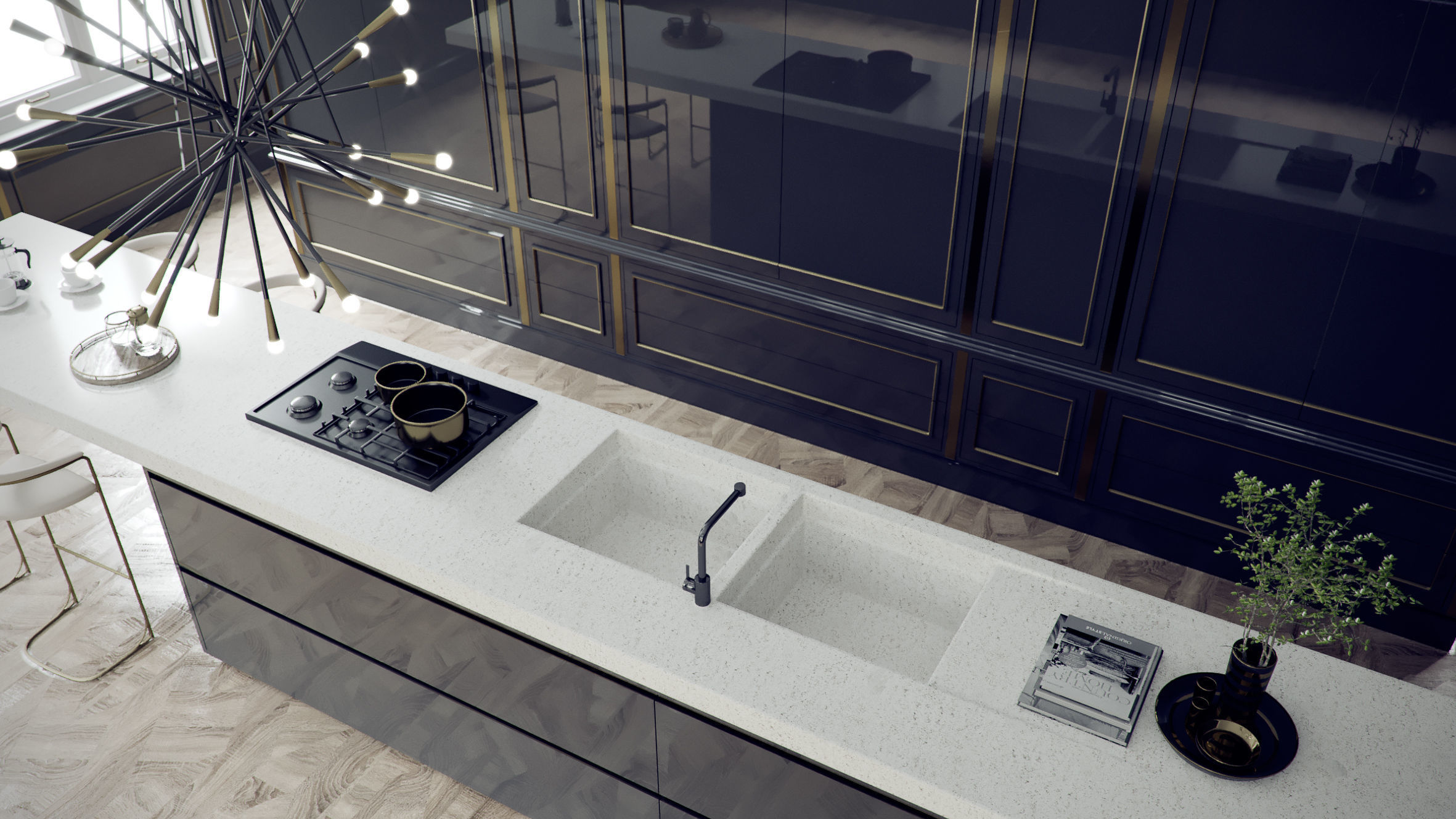 Corona C4D Scene files - 4 x Kitchen Scenes 3D Model Collection_11