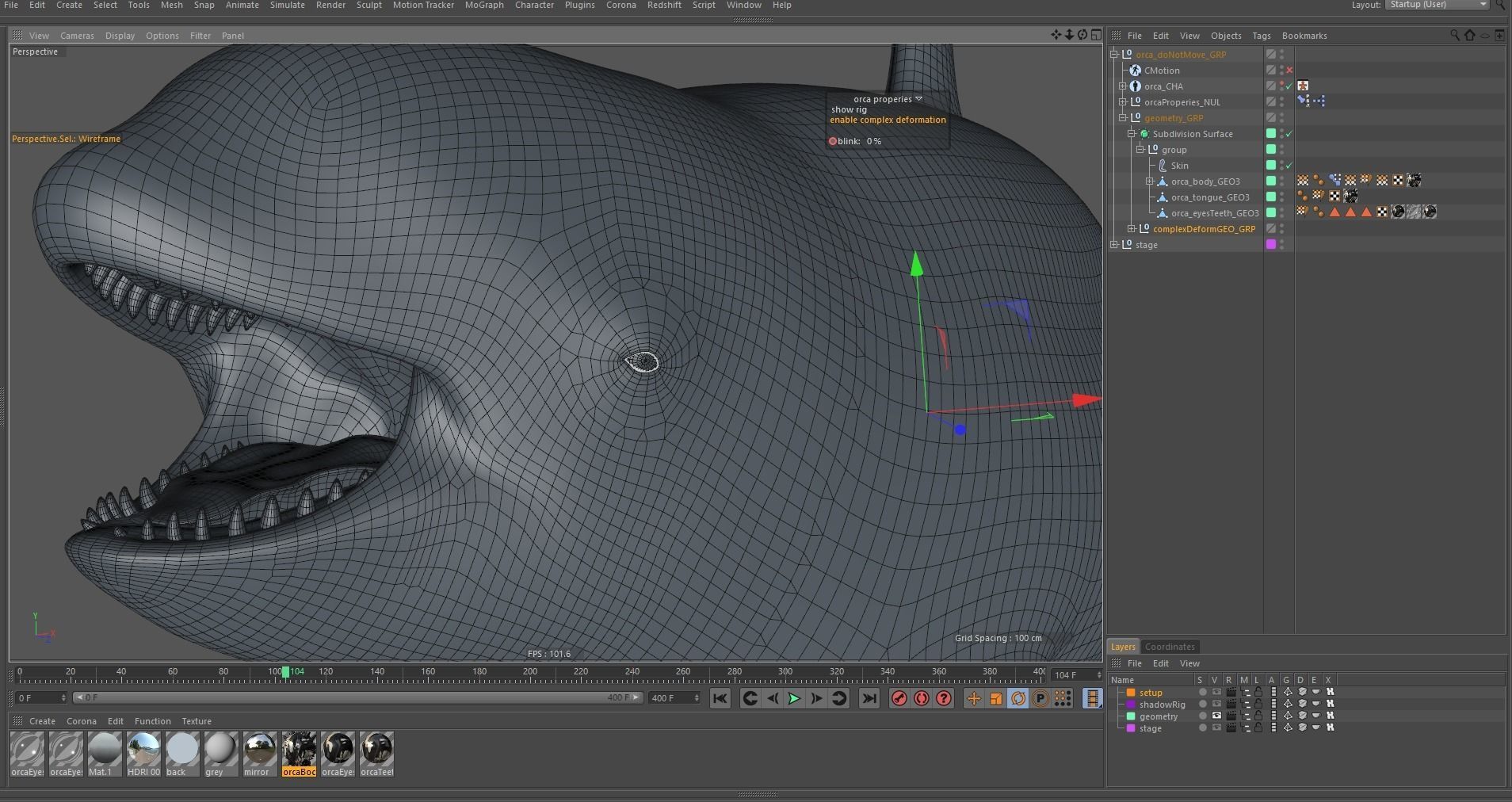 Killer whale rigged and animated for Cinema 4d Low-poly 3D model_22