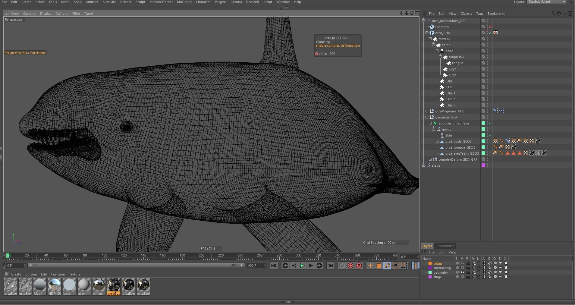 Killer whale rigged and animated for Cinema 4d Low-poly 3D model_21