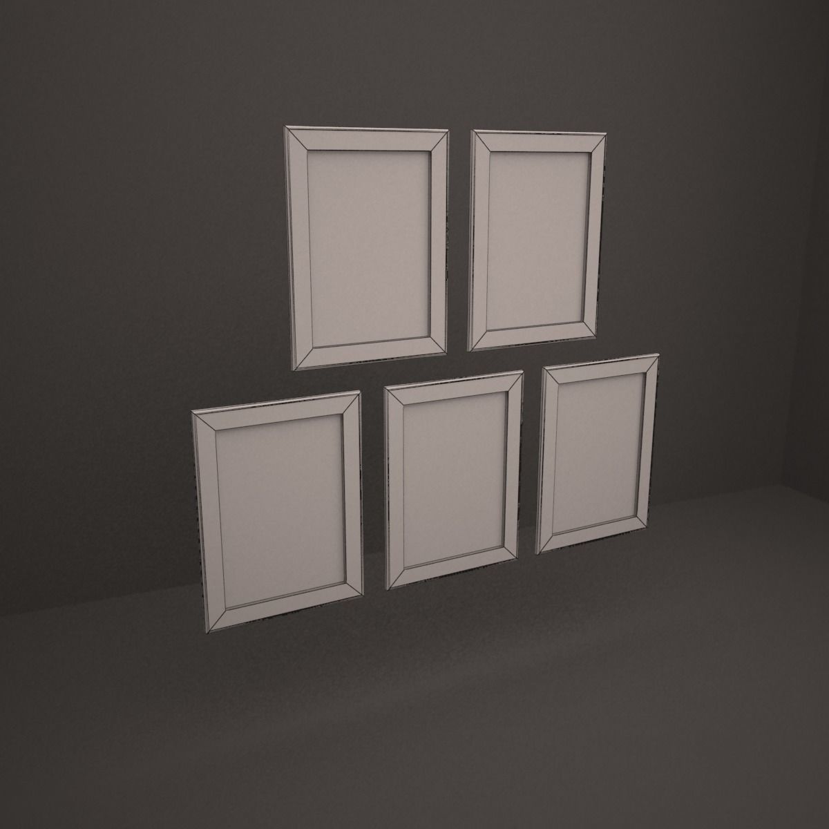 frame four gold framed posters 3D model_7