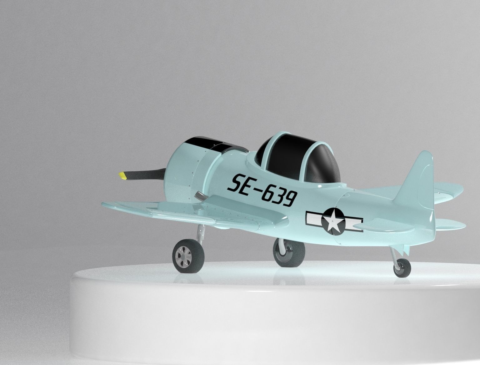 North American T-6 Texan Free low-poly 3D model_1